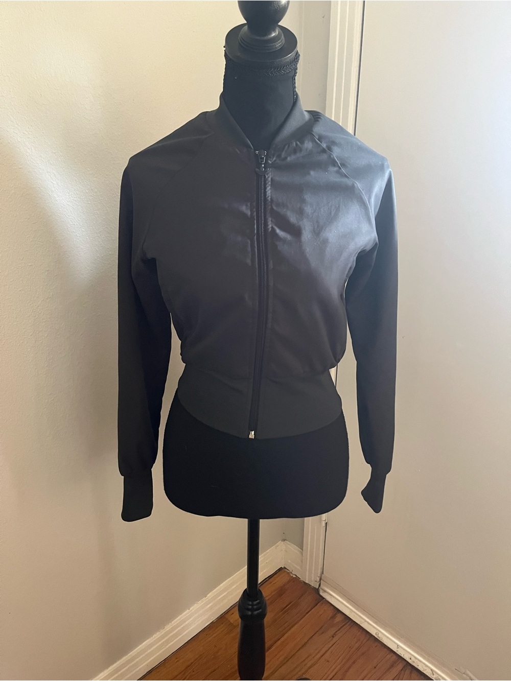 adidas Originals Y2K Women's Black Bomber Jacket Full Zip Trefoil Back Logo S